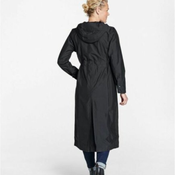 L.L. Bean H2OFF Raincoat Mesh Lined Long Waterproof Hooded Plus Size 1X H12672 - Picture 9 of 12
